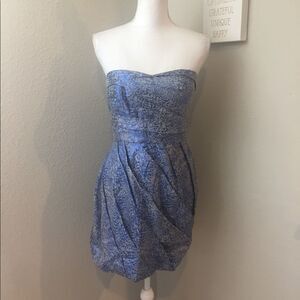 Laila Blue Strapless Bubble Dress